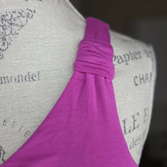 Soma One Shoulder Soft Jersey Knit Maxi Dresd Wild Berry Size M NWT - Picture 6 of 10